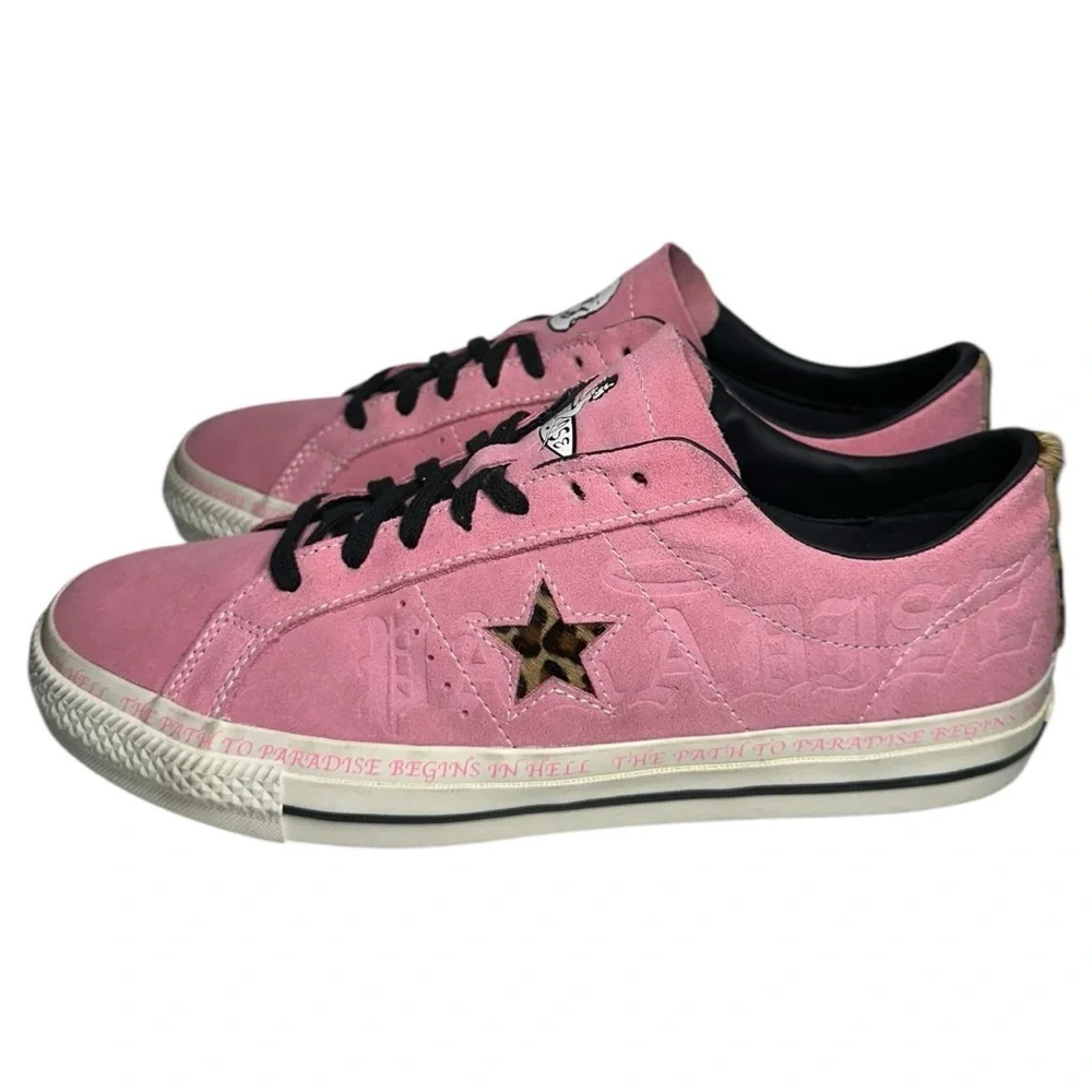 Converse One Star Size 10 Pink Suede Paradise Leopard Pro Ox Sean Pablo Sneakers